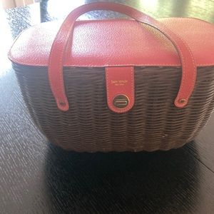 Kate Spade wicker style picnic bag pink